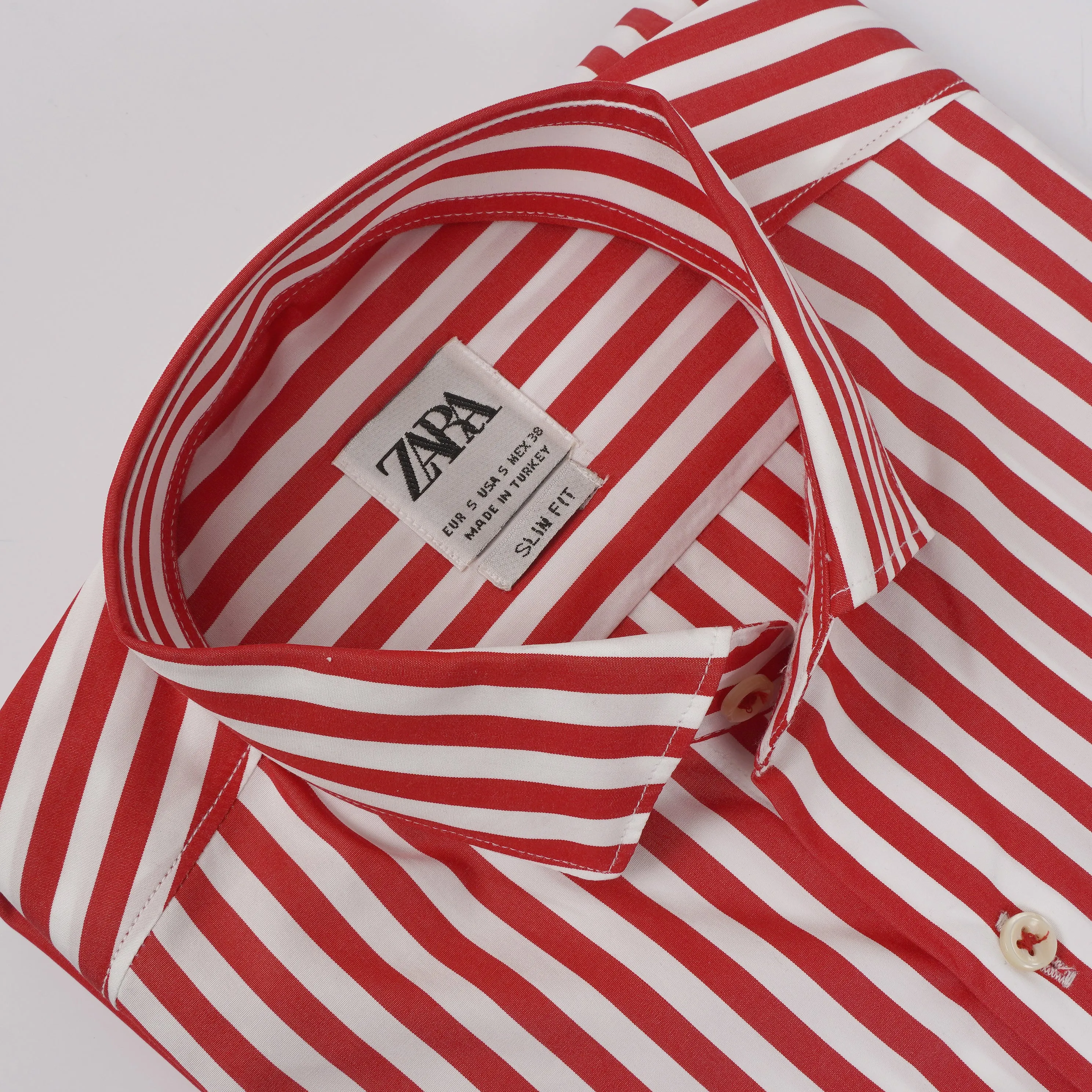 ZR Men Red & White T Stripes Shirt