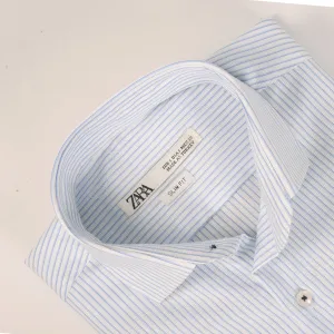 ZR White & Blue Textured Shirt